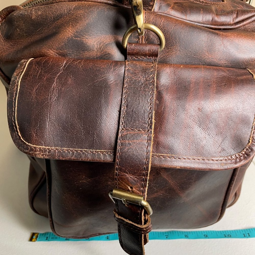 MaheTri Full Grain Buffalo Leather Travel Duffel Bag - Picture 15 of 16